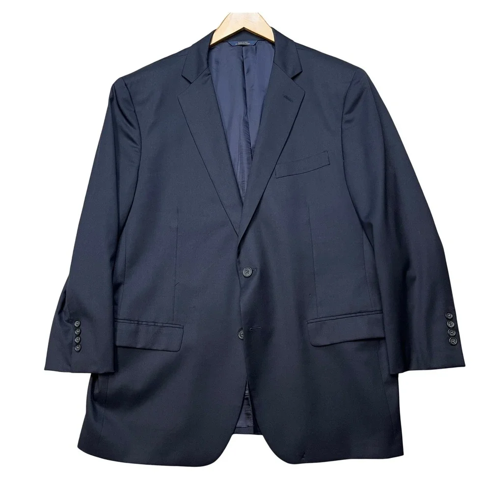 Brooks Brothers 1818 Madison Blazer Mens 44R Navy Blue Wool Estrato Sport Coat
